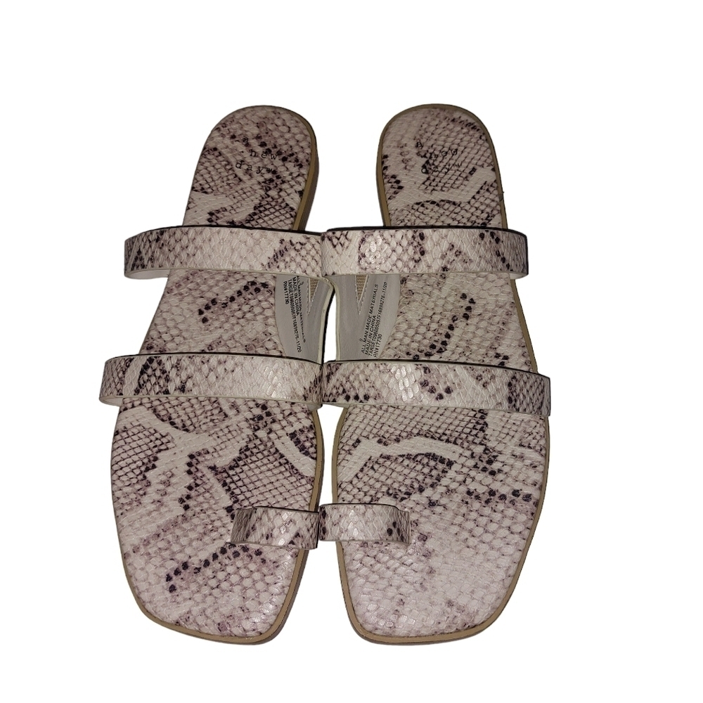 a new day Pink Snake-Print Slide Sandals